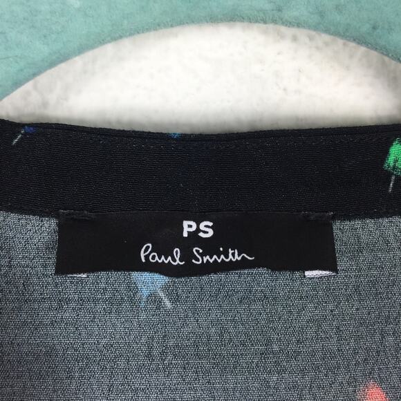 Paul Smith Ice Cream Mini Dress Medium Motif Black Pleated Rainbow Shirtdress - Picture 5 of 14